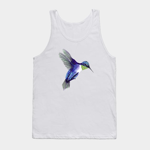 DEEP BLUE HUMMINGBIRD Tank Top by LatiendadeAryam